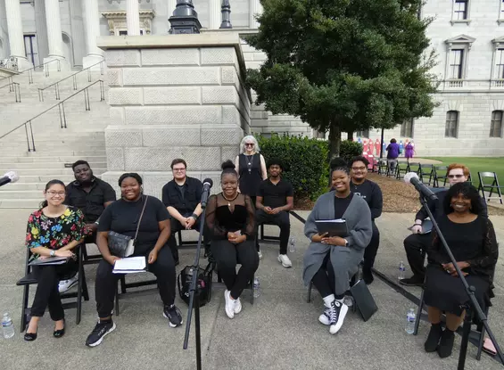 columbia college concert choir on state house steps