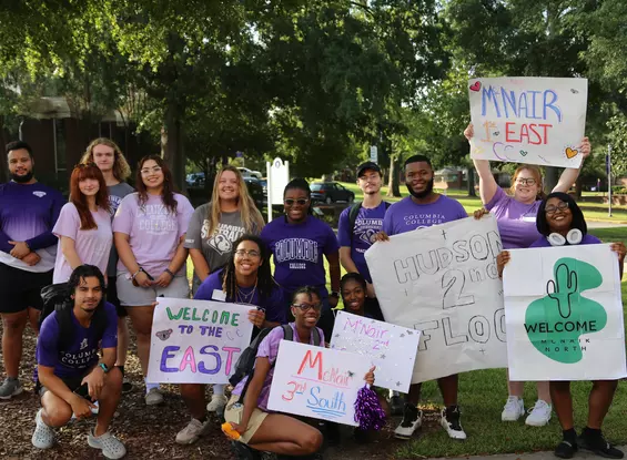 Image of students during welcome parade